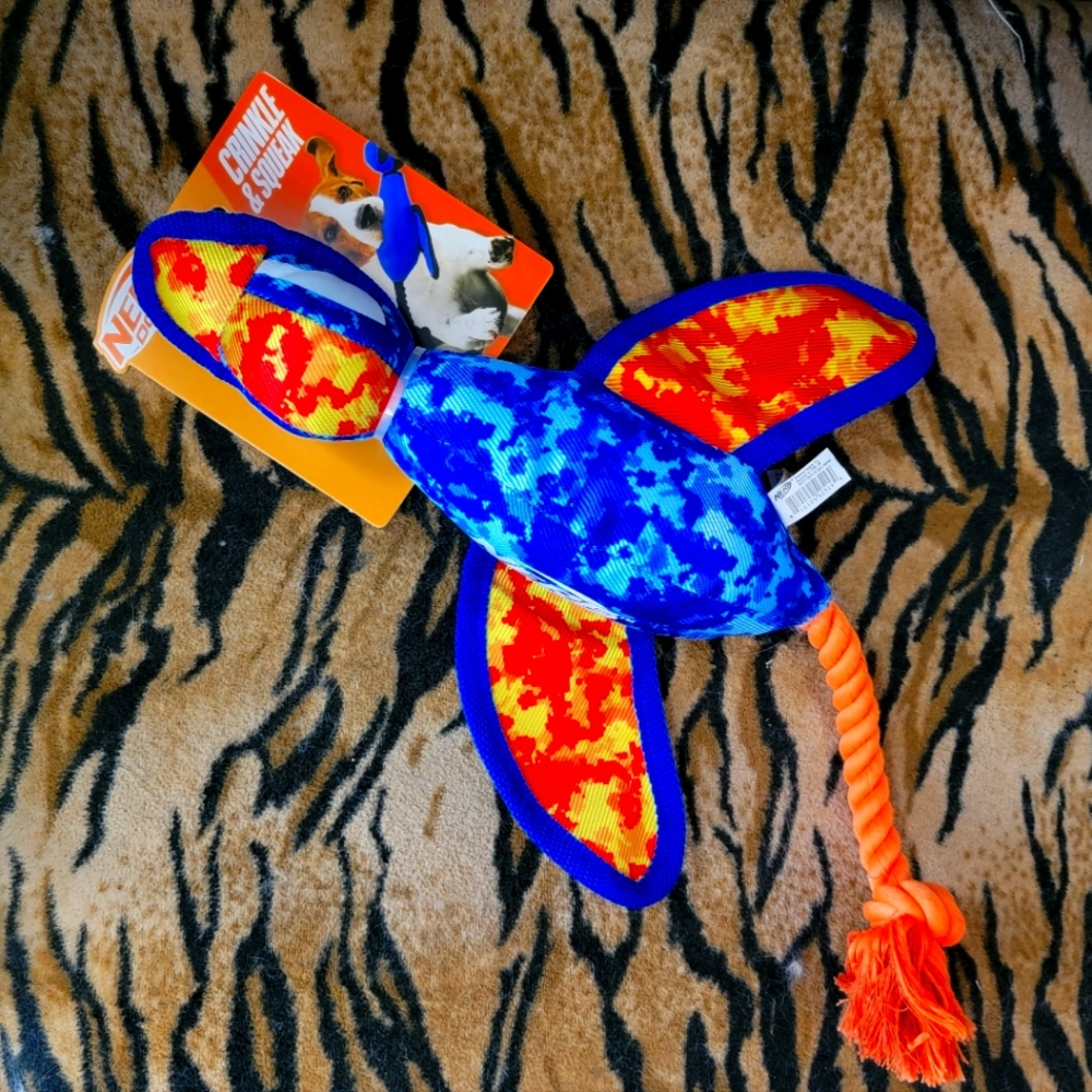 Nerf Dog Duck Crinkle And Squeak Toy New!